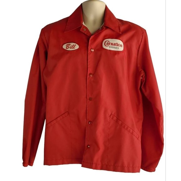 1970's Carnation Dairy Advertisement Red Men's Jacket Costume Cosplay Unitog L